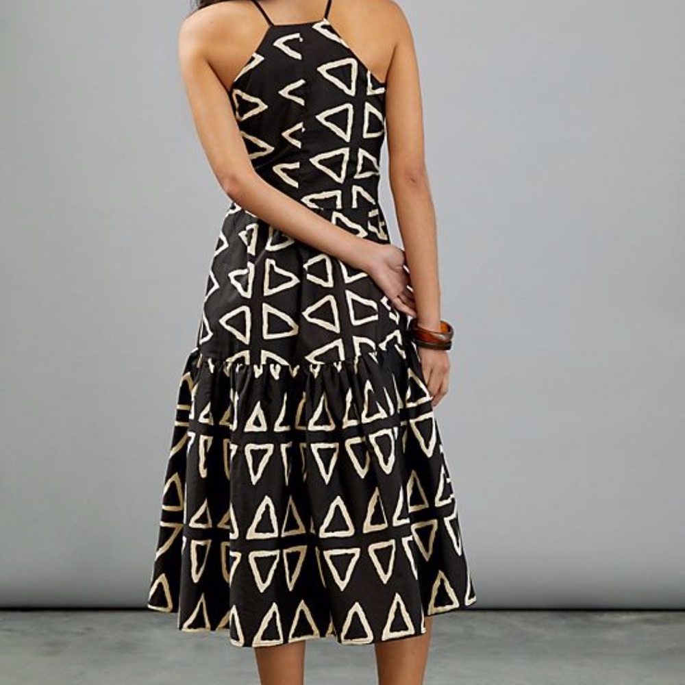 Corey Lynn Calter Triangle Print Halter Midi Dress - image 3
